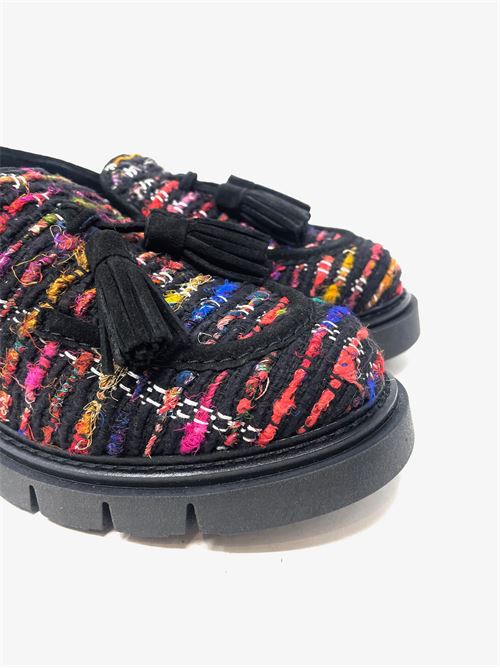 Mocassino donna multicolor IL LACCIO | 26315TEXTANEGRO